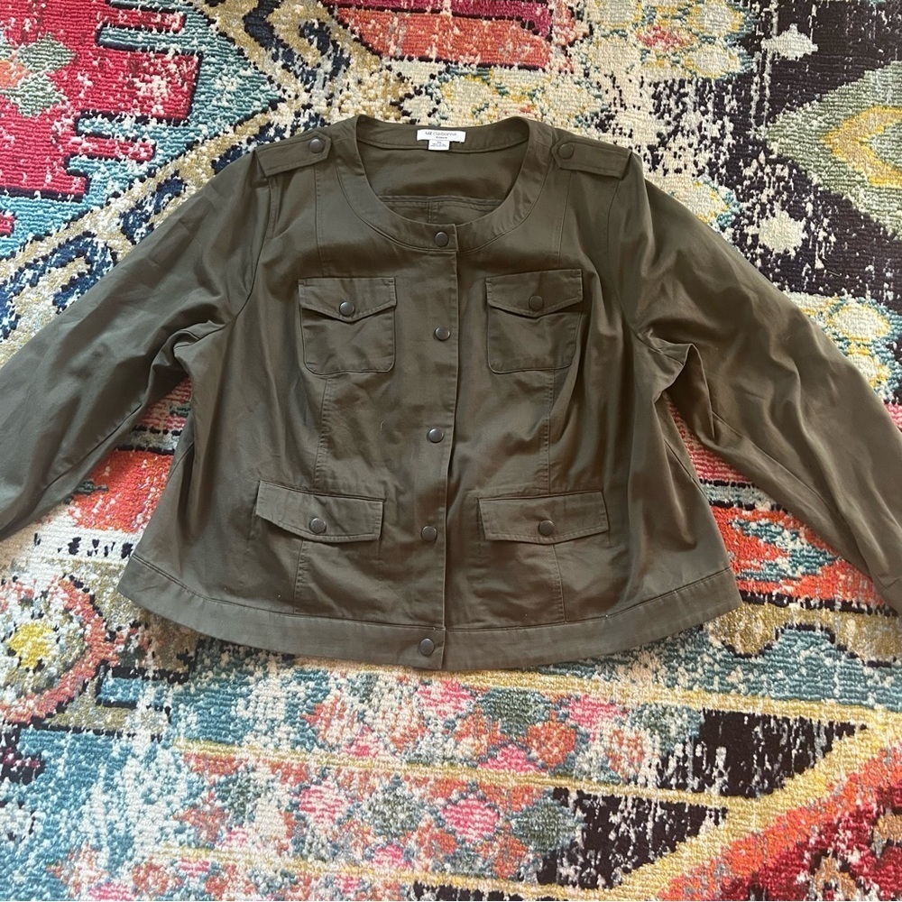 Petite Olive Green Utility Jacket - Women’s Blazer